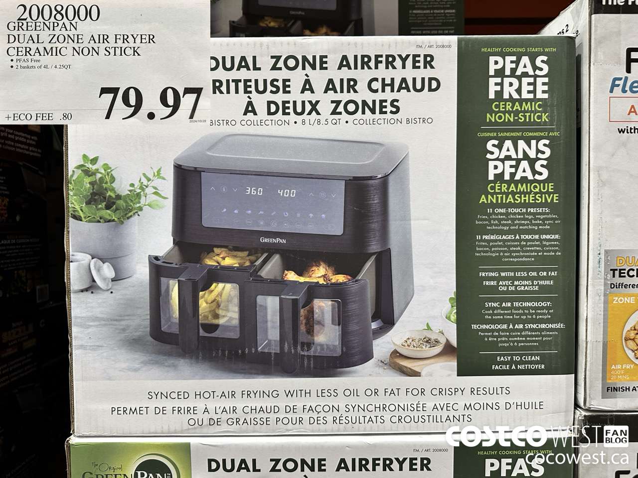 2008000 GREENPAN DUAL ZONE AIR FRYER CERAMIC NON STICK $79.97