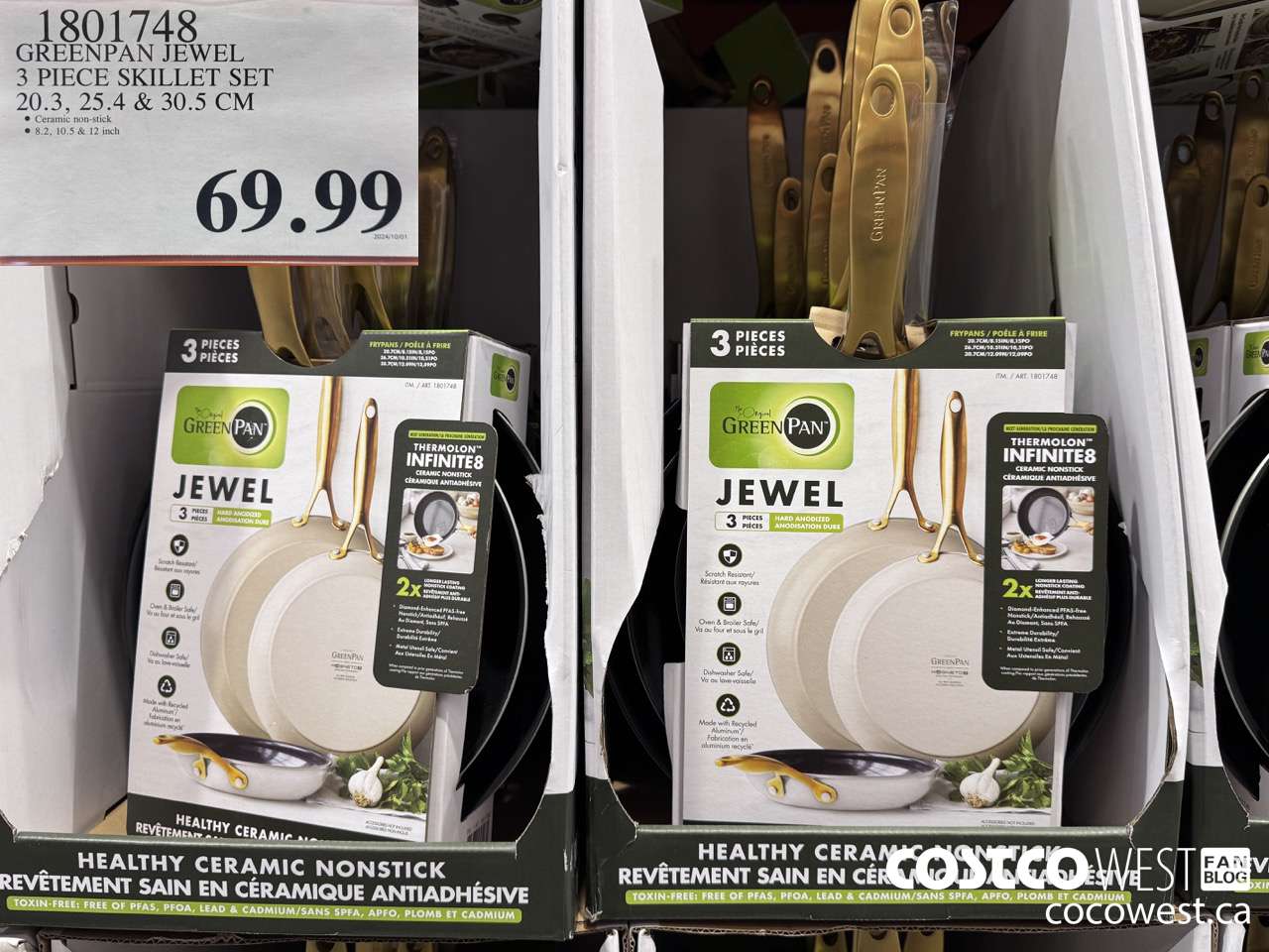 1801748 GREENPAN JEWEL 3 PIECE SKILLET SET 20.3, 25.4 & 30.5 CM $69.99