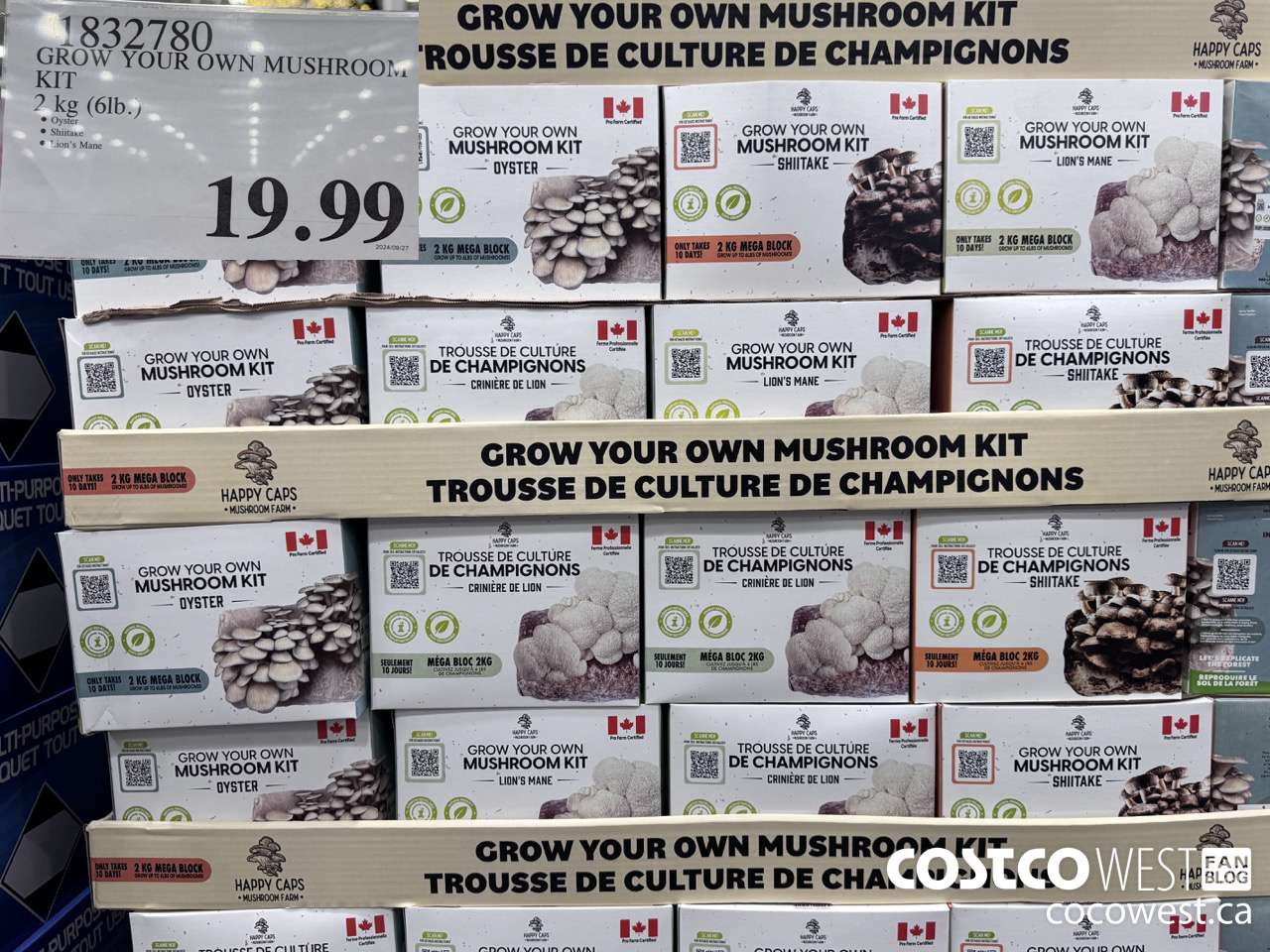 1832780 GROW YOUR OWN MUSHROOM KIT 2 KG (6LB) $19.99