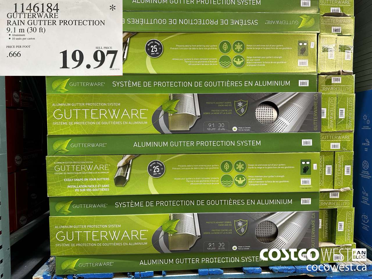 1146184 GUTTERWARE RAIN GUTTER PROTECTION 9.1M (30FT) $19.97