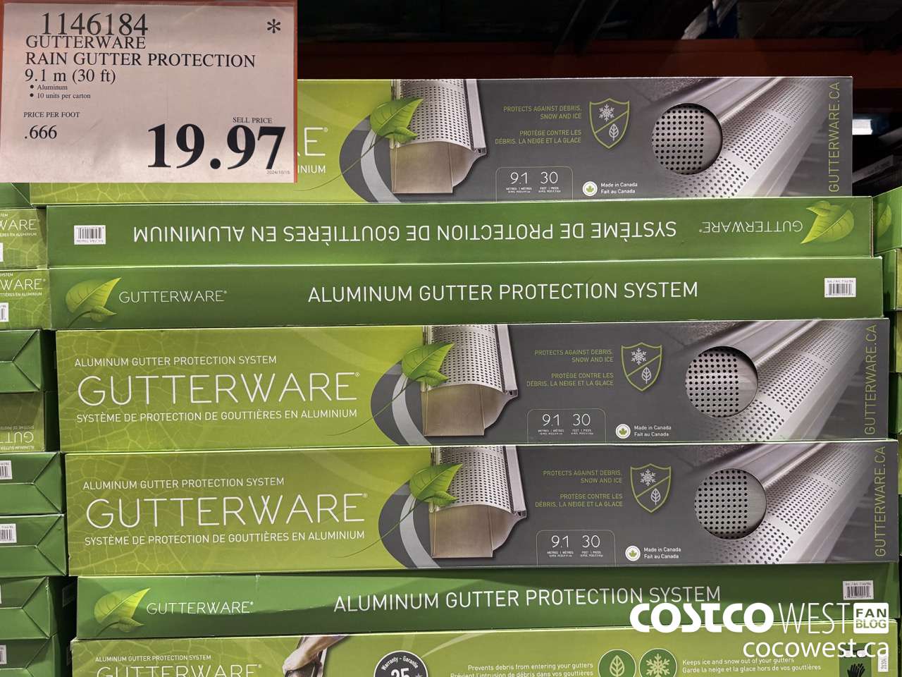 1146184 GUTTERWARE RAIN GUTTER PROTECTION 9.1M (30FT) $19.97