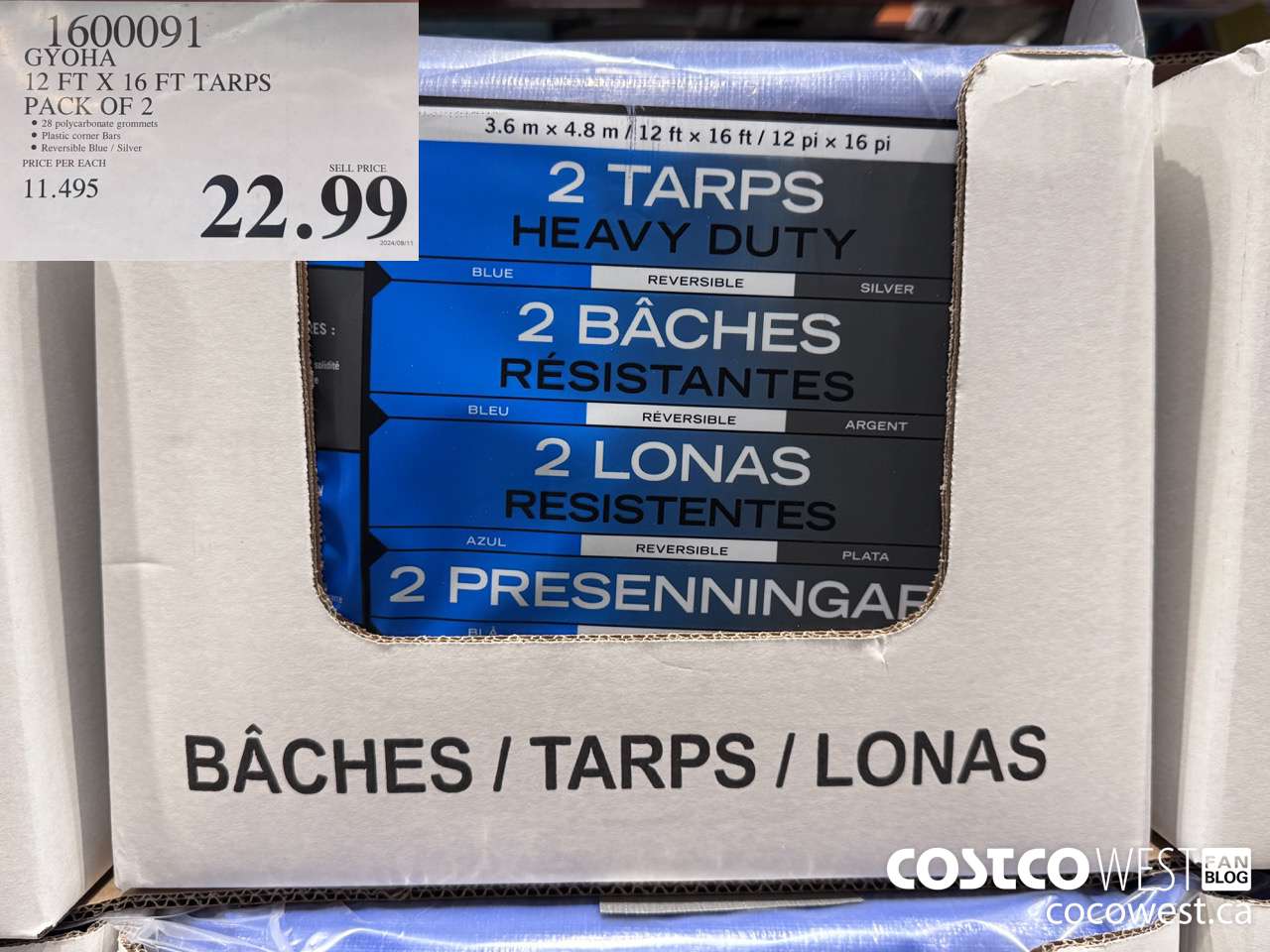 1600091 GYOHA 12 FT X 16 FT TARPS PACK OF 2 $22.99