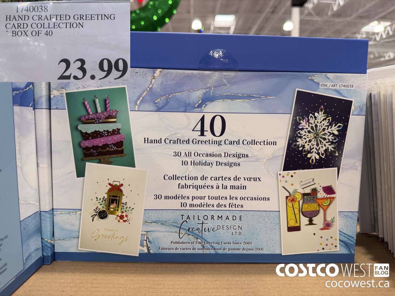 1740038 HAND CRAFTED GREETING CARD COLLECTION BOX OF 40 $23.99