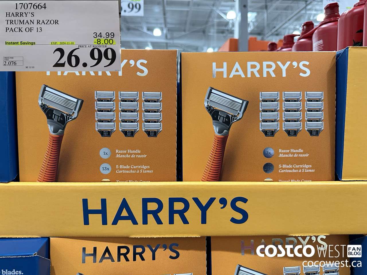 1707664 HARRY'S TRUMAN TRUMAN WET SHAVE RAZOR 13 CARTS + BLADE COVER ($8.00 INSTANT SAVINGS EXPIRES ON 2024-11-10) $26.99