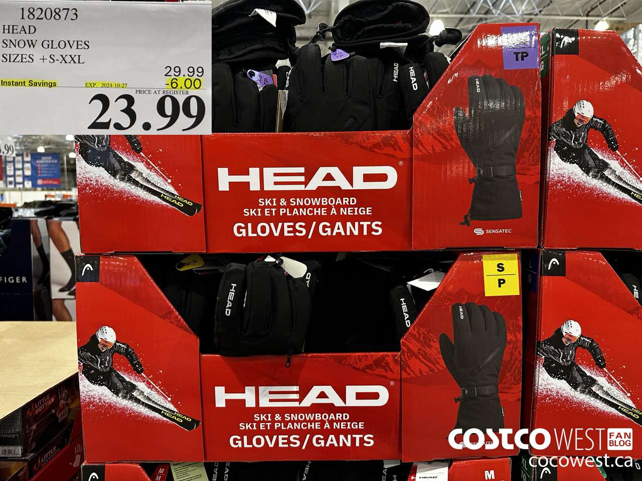 1820873 HEAD SNOW GLOVES SIZES S-XXL ($6.00 INSTANT SAVINGS EXPIRES ON 2024-10-27) $23.99