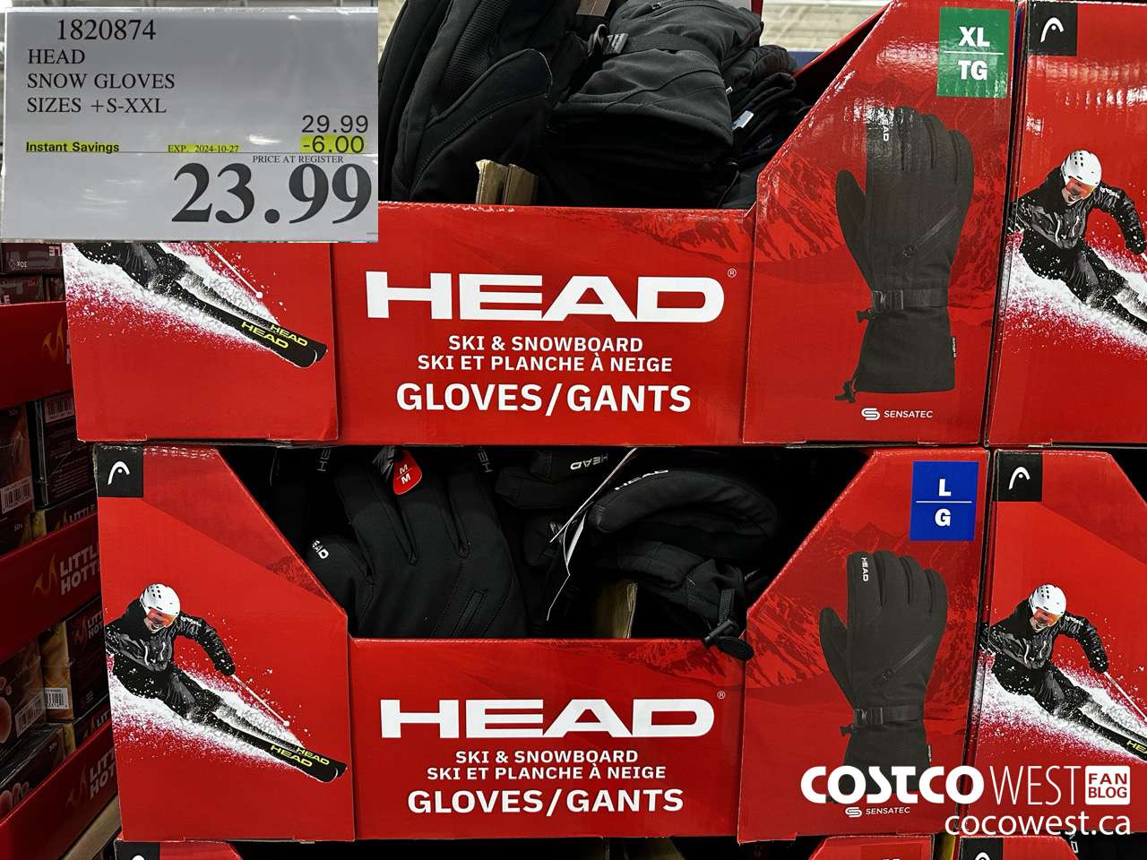 1820874 HEAD SNOW GLOVES SIZES S-XXL ($6.00 INSTANT SAVINGS EXPIRES ON 2024-10-27) $23.99