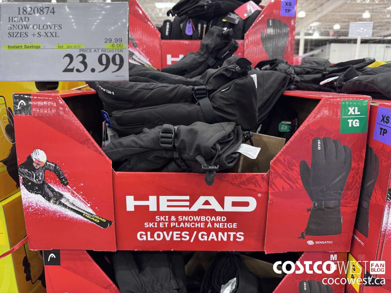 1820874 HEAD SNOW GLOVES SIZES S-XXL ($6.00 INSTANT SAVINGS EXPIRES ON 2024-10-27) $23.99