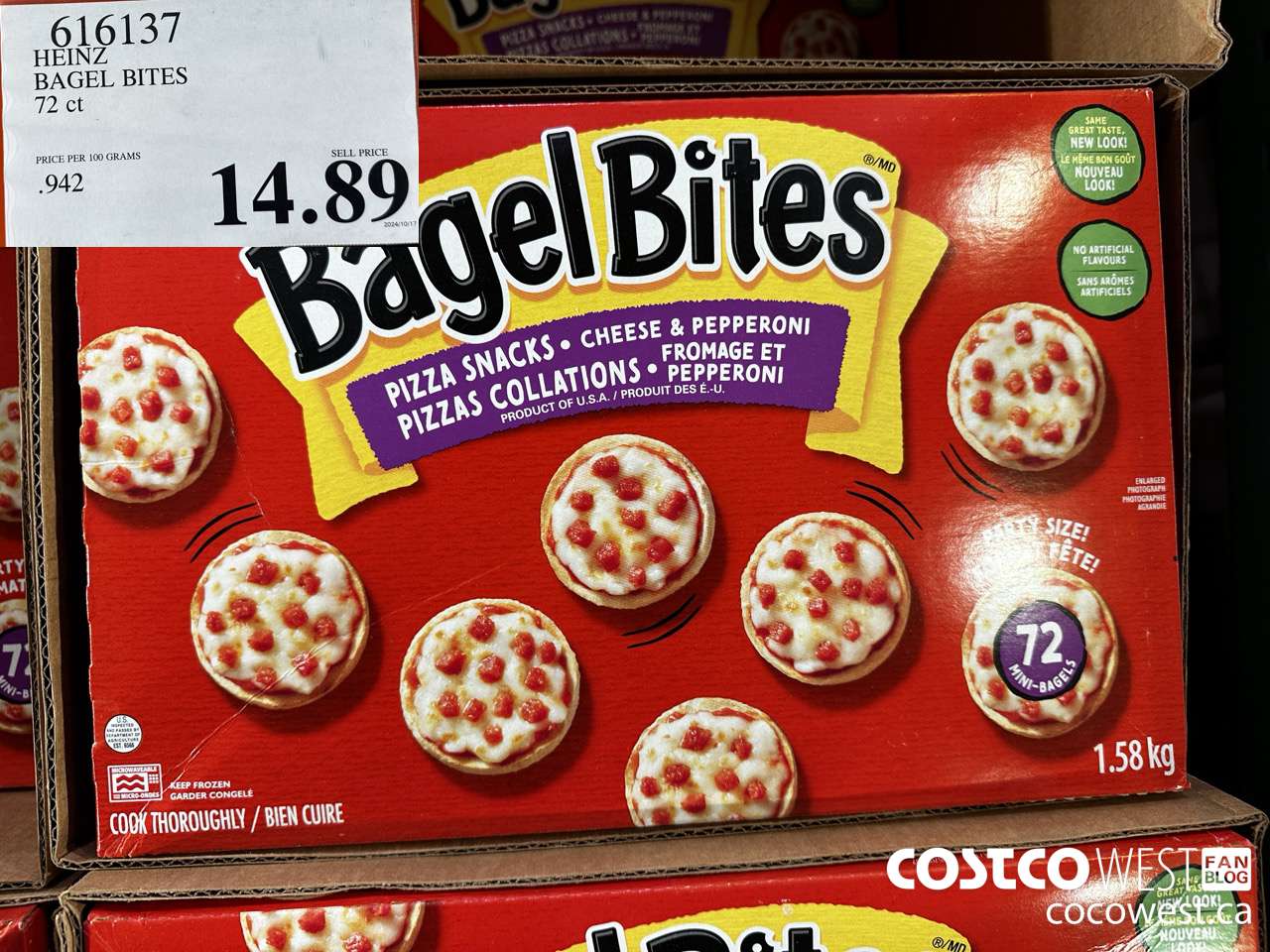 616137 HEINZ BAGEL BITES 1.58 KG $14.89