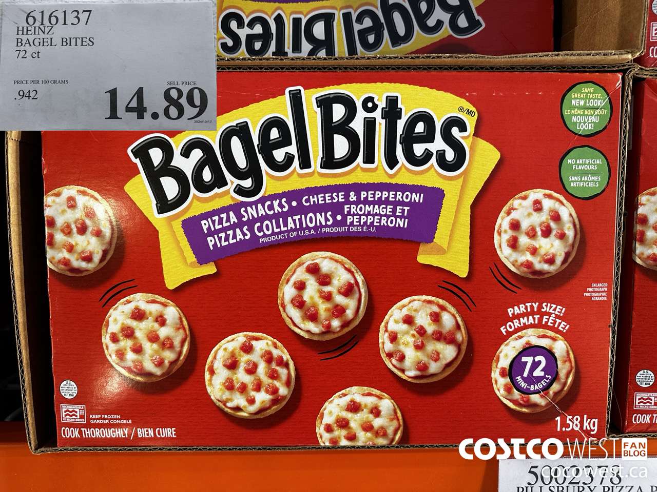 616137 HEINZ BAGEL BITES 1.58 KG $14.89