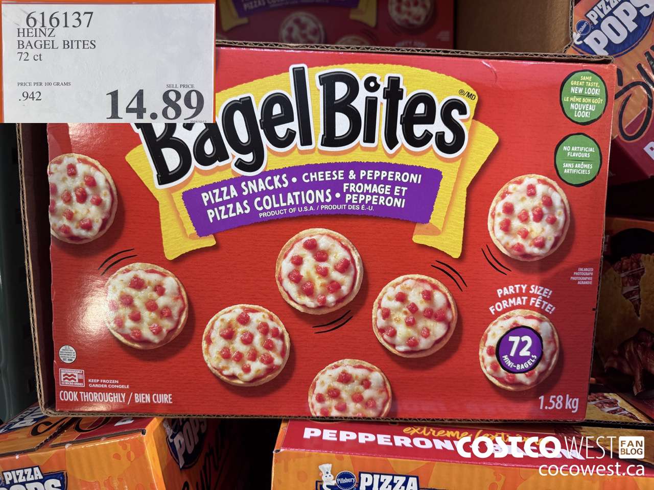 616137 HEINZ BAGEL BITES 1.58 KG $14.89