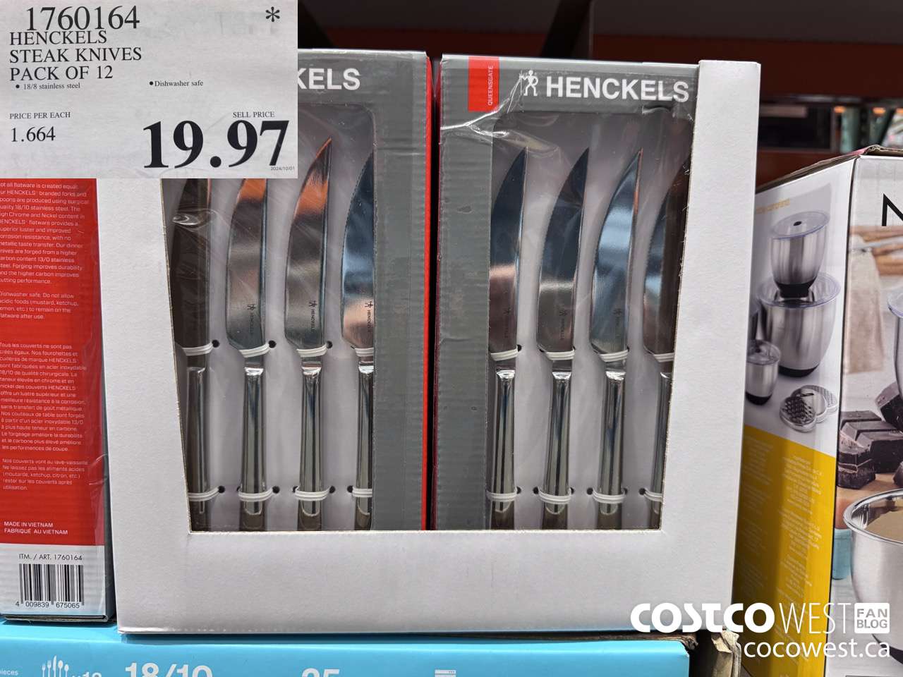 1760164 HENCKELS STEAK KNIVES PACK OF 12 $19.97