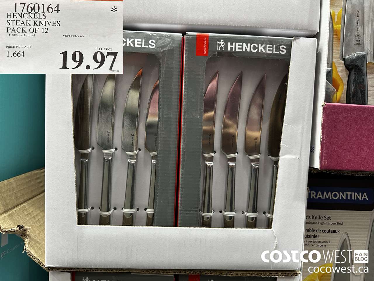 1760164 HENCKELS STEAK KNIVES PACK OF 12 $19.97