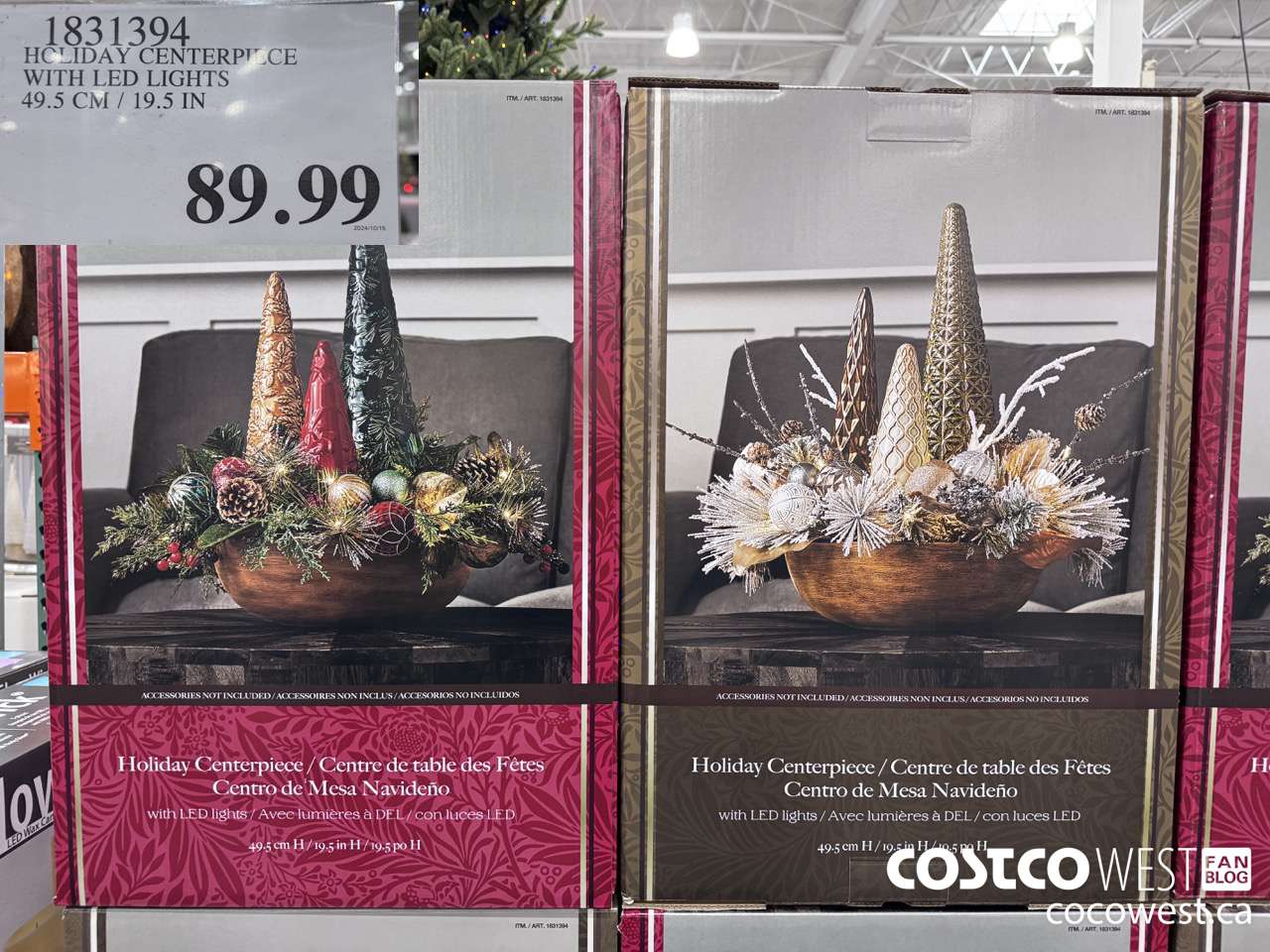 1831394 HOLIDAY CENTERPIECE WITH LED LIGHTS 49.5CM/19.5IN $89.99