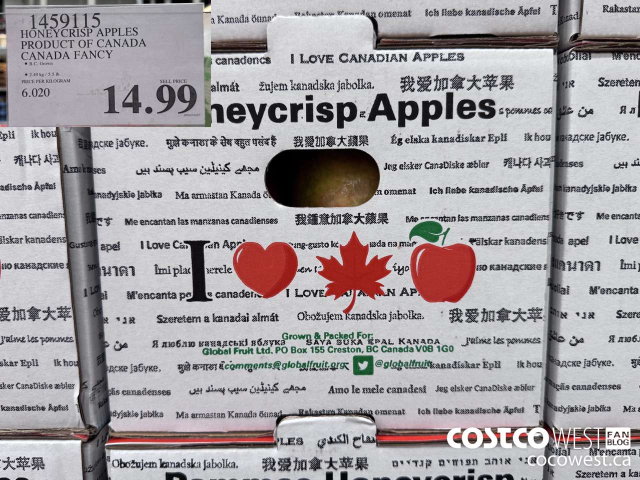 1459115 HONEYCRISP APPLES PRODUCT OF CANADA CANADA FANCY $14.99
