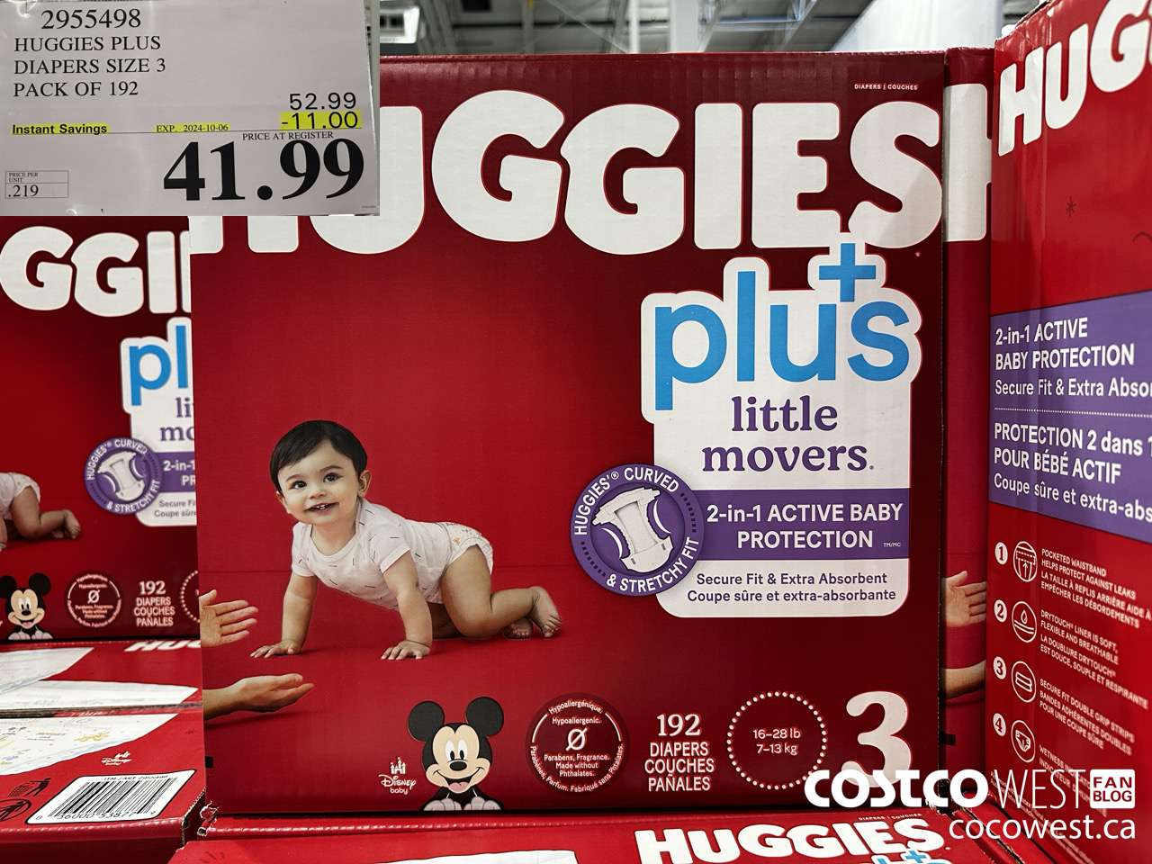 2955498 HUGGIES LITTLE MOVERS DIAPERS SIZE 3 PACK OF 192 ($11.00 INSTANT SAVINGS EXPIRES ON 2024-10-06) $41.99