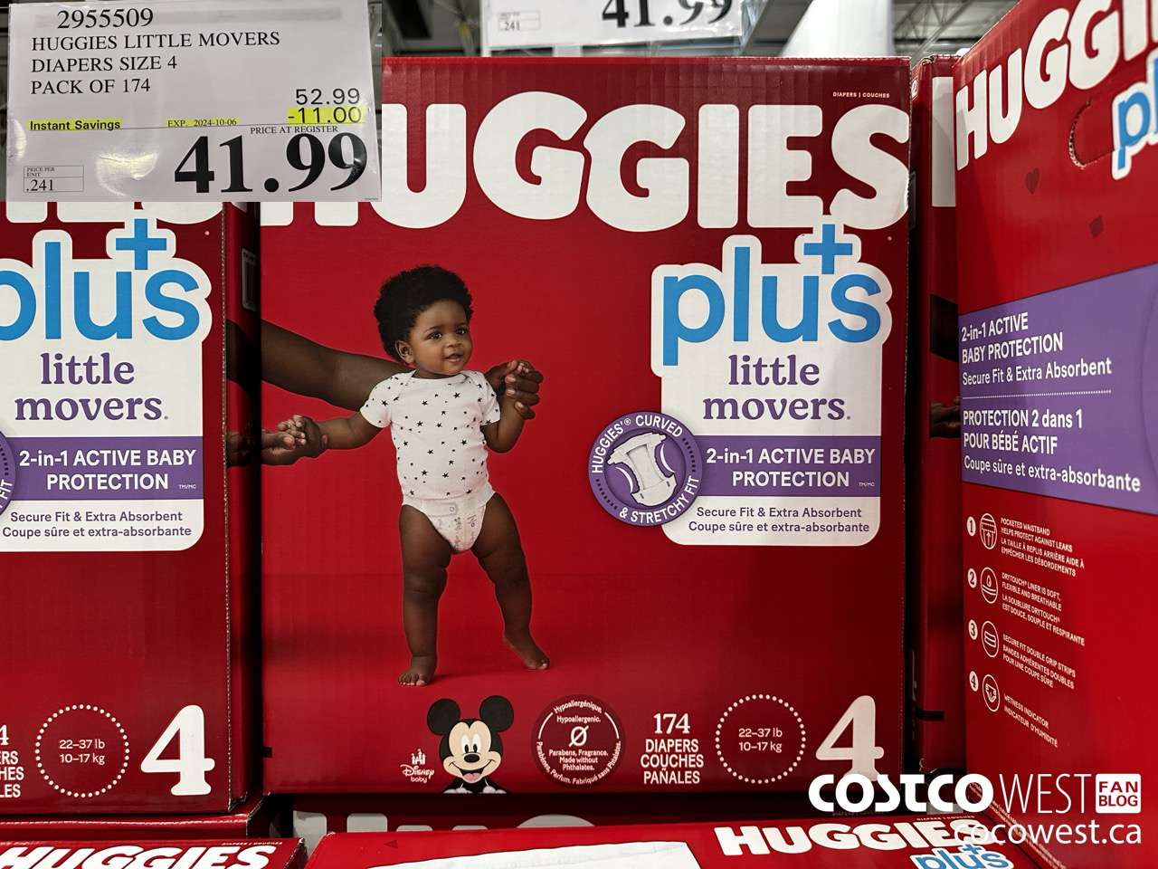 2955509 HUGGIES LITTLE MOVERS DIAPERS SIZE 4 PACK OF 174 ($11.00 INSTANT SAVINGS EXPIRES ON 2024-10-06) $41.99