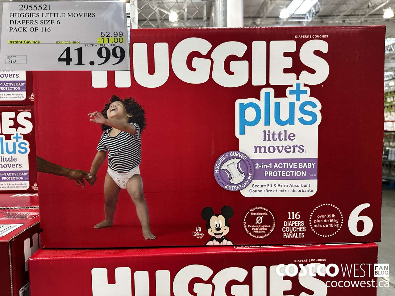 2955521 HUGGIES LITTLE MOVERS DIAPERS SIZE 6 PACK OF 116 ($11.00 INSTANT SAVINGS EXPIRES ON 2024-10-06) $41.99