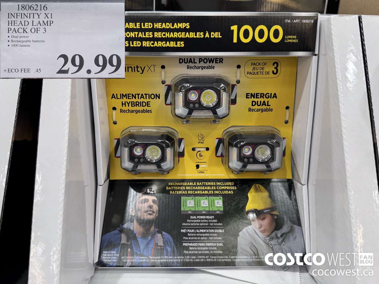 1806216 INFINITY X1 HEAD LAMP PACK OF 3 $29.99