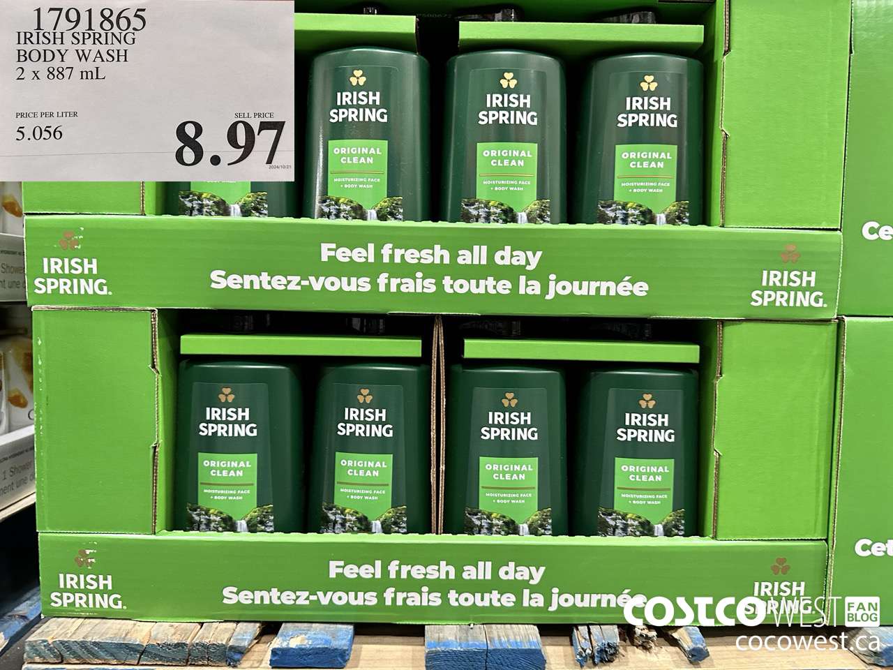 1791865 IRISH SPRING BODY WASH 2 X 887 M $8.97