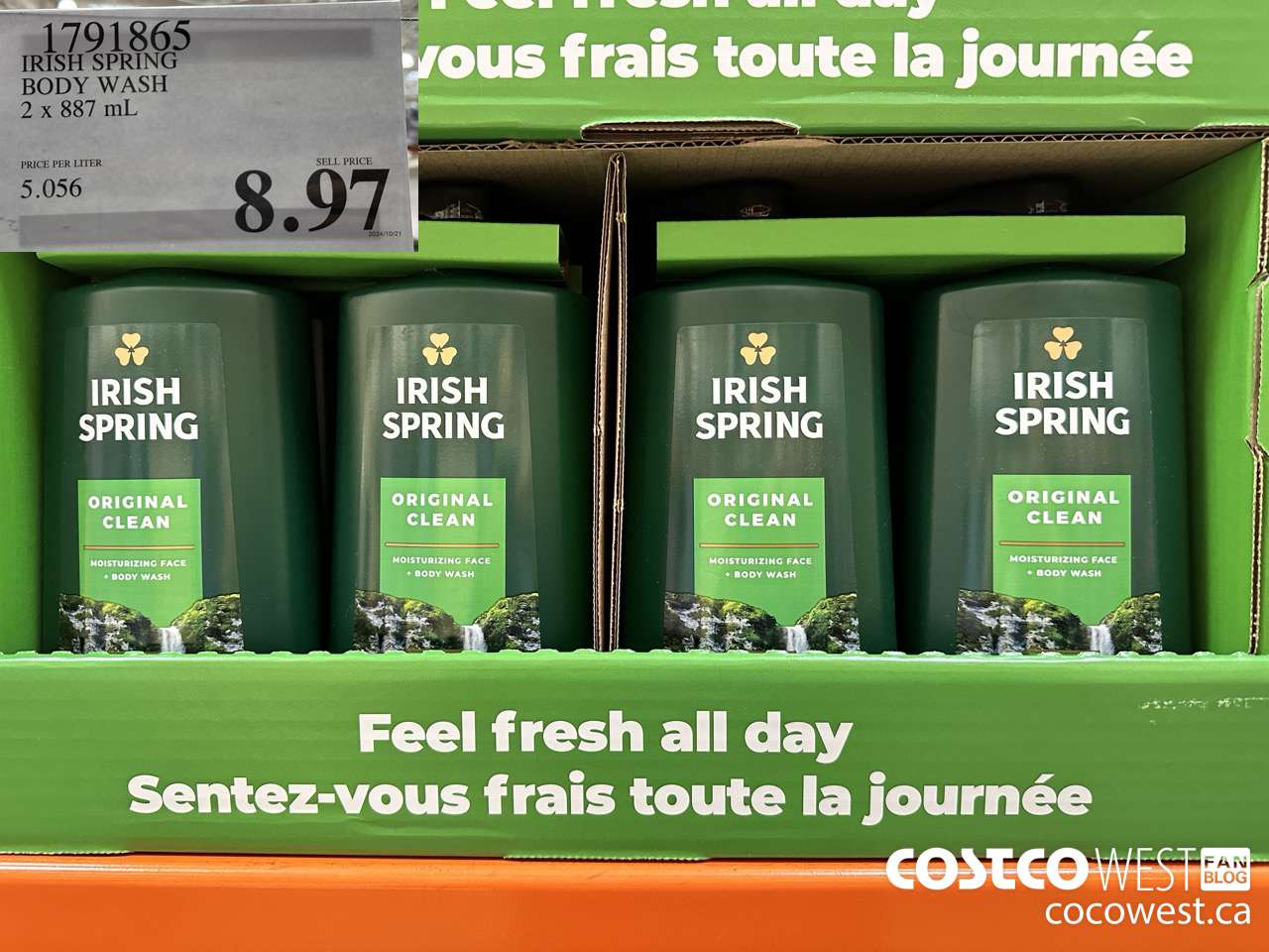 1791865 IRISH SPRING BODY WASH 2 X 887 M $8.97