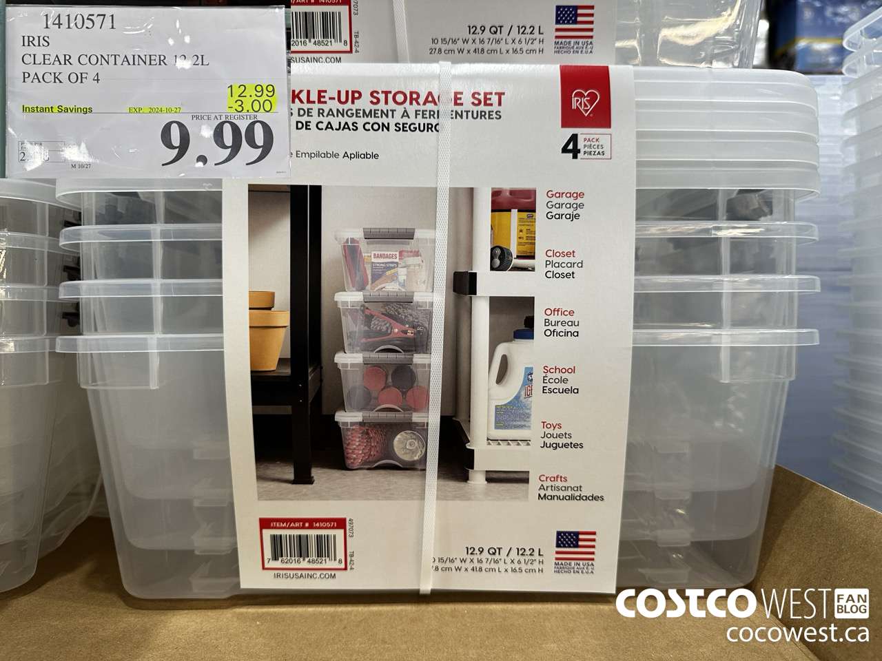 1410571 IRIS 12.9 QT BUCKLE UP 4PK ($3.00 INSTANT SAVINGS EXPIRES ON 2024-10-27) $9.99