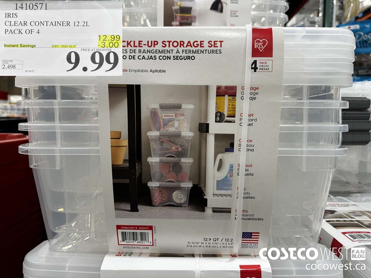 1410571 IRIS 12.9 QT BUCKLE UP 4PK ($3.00 INSTANT SAVINGS EXPIRES ON 2024-10-27) $9.99