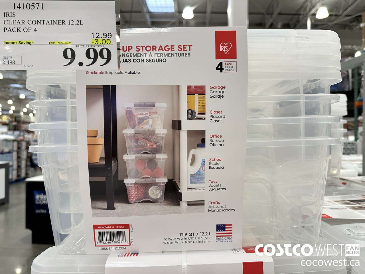 1410571 IRIS 12.9 QT BUCKLE UP 4PK ($3.00 INSTANT SAVINGS EXPIRES ON 2024-10-27) $9.99