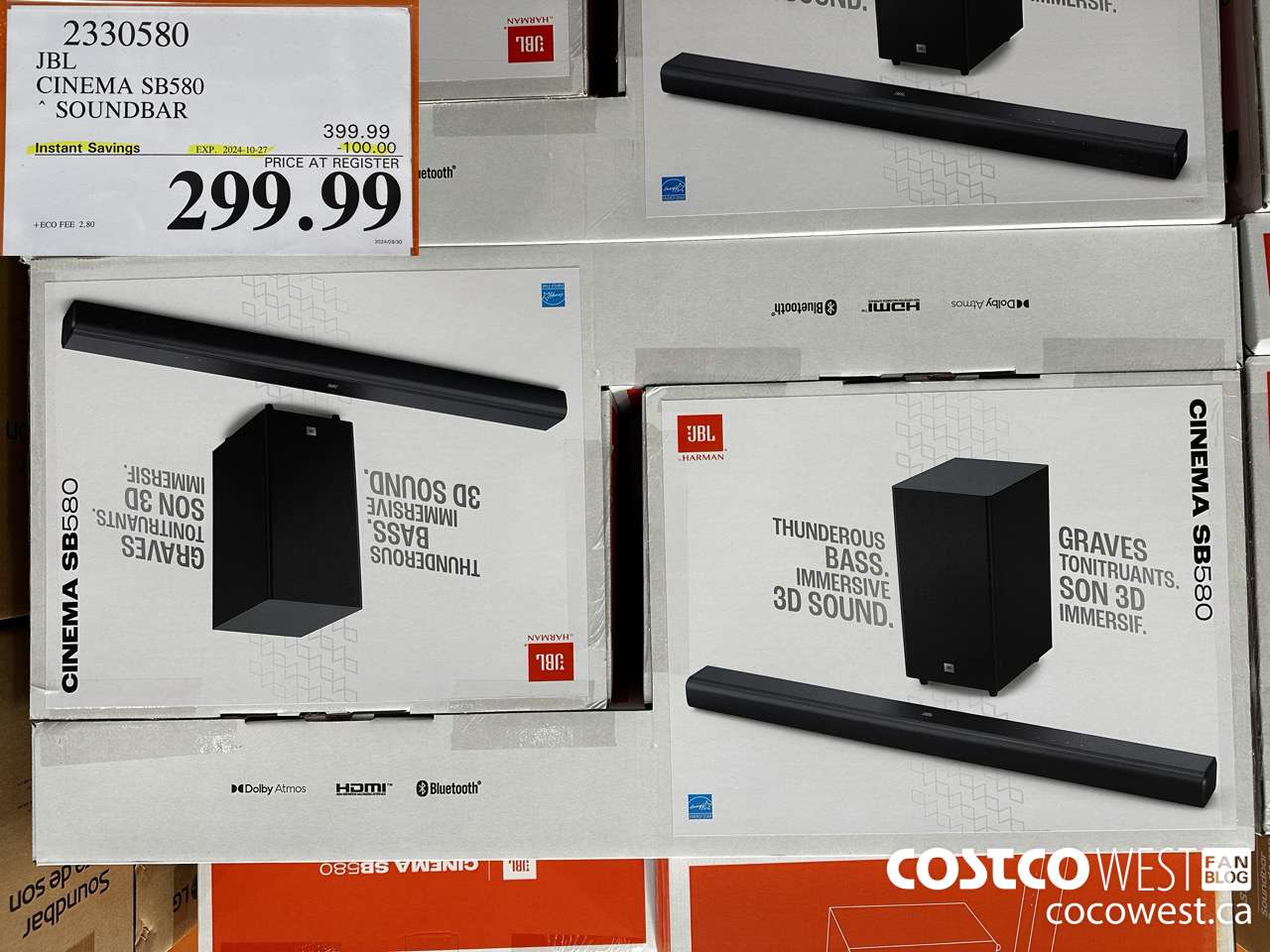 2330580 JBL CINEMA SB580 SOUNDBAR ($100.00 INSTANT SAVINGS EXPIRES ON 2024-10-27) $299.99