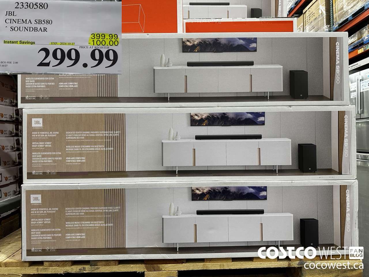 2330580 JBL CINEMA SB580 SOUNDBAR ($100.00 INSTANT SAVINGS EXPIRES ON 2024-10-27) $299.99