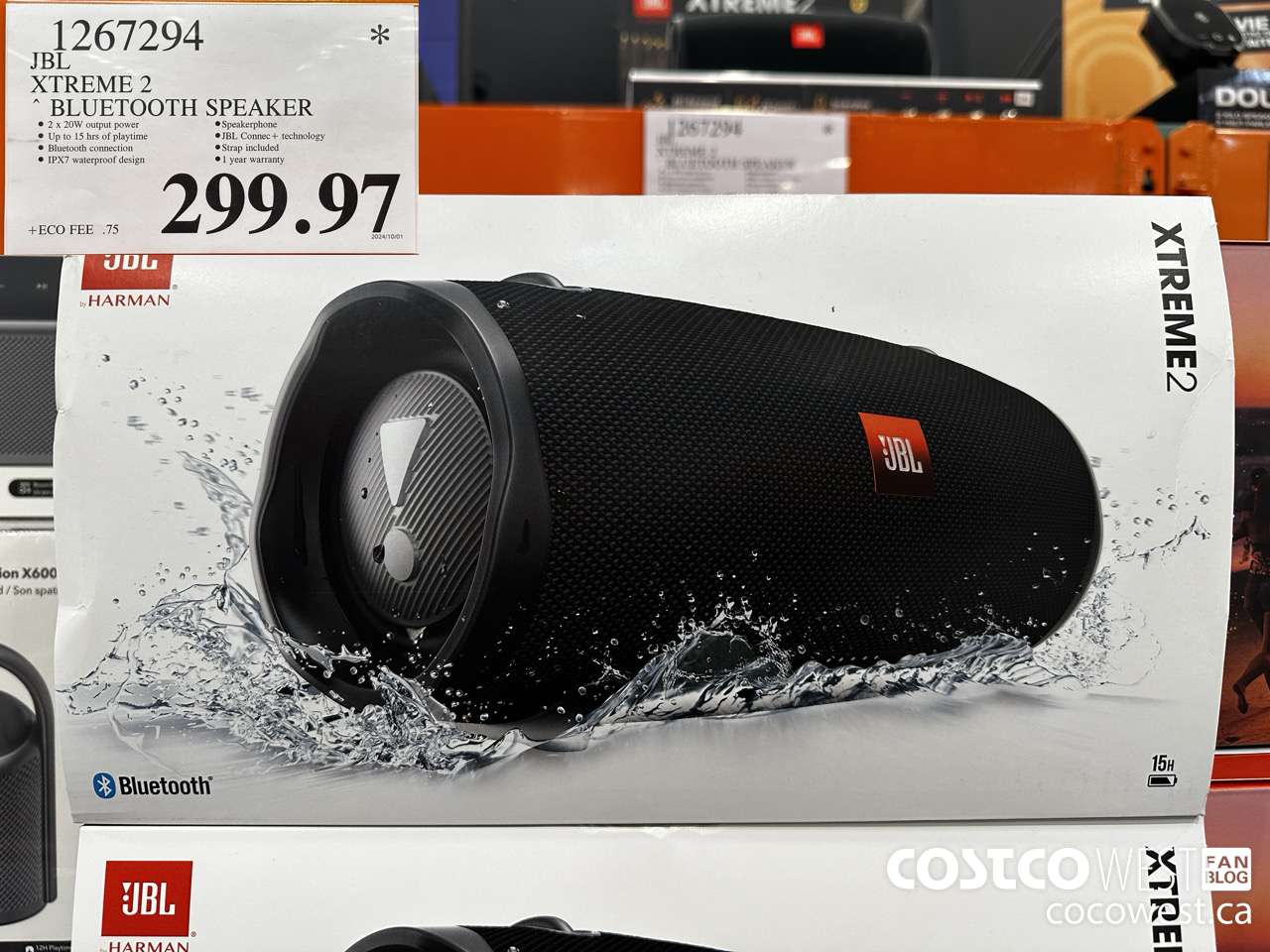 1267294 JBL XTREME 2 BLUETOOTH SPEAKER $299.97