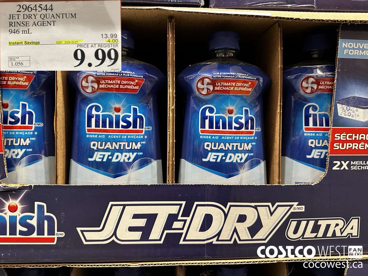 2964544 JET DRY ULTRA RINSE AGENT 946 mL ($4.00 INSTANT SAVINGS EXPIRES ON 2024-10-27) $9.99