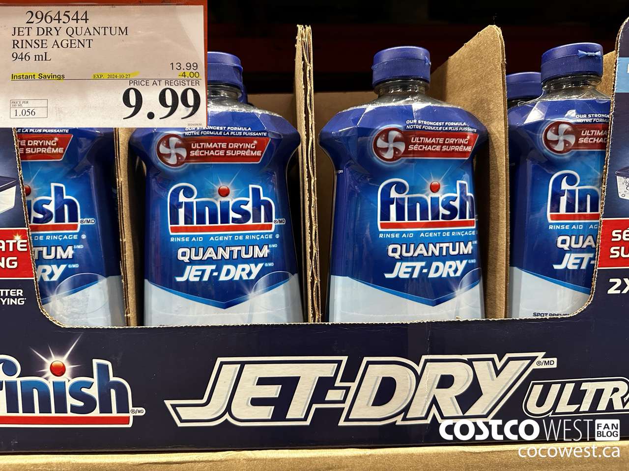 2964544 JET DRY ULTRA RINSE AGENT 946 mL ($4.00 INSTANT SAVINGS EXPIRES ON 2024-10-27) $9.99