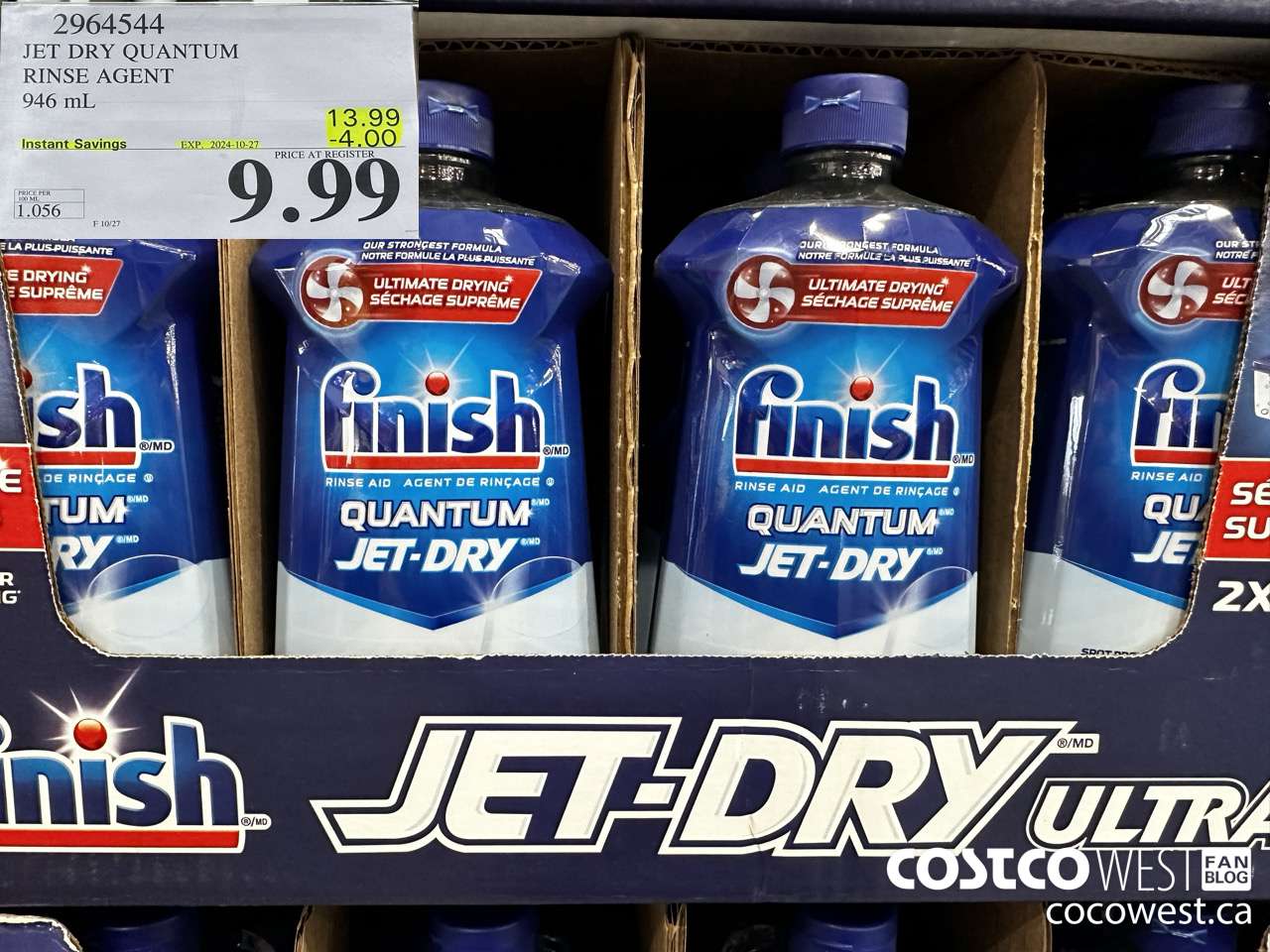 2964544 JET DRY ULTRA RINSE AGENT 946 mL ($4.00 INSTANT SAVINGS EXPIRES ON 2024-10-27) $9.99