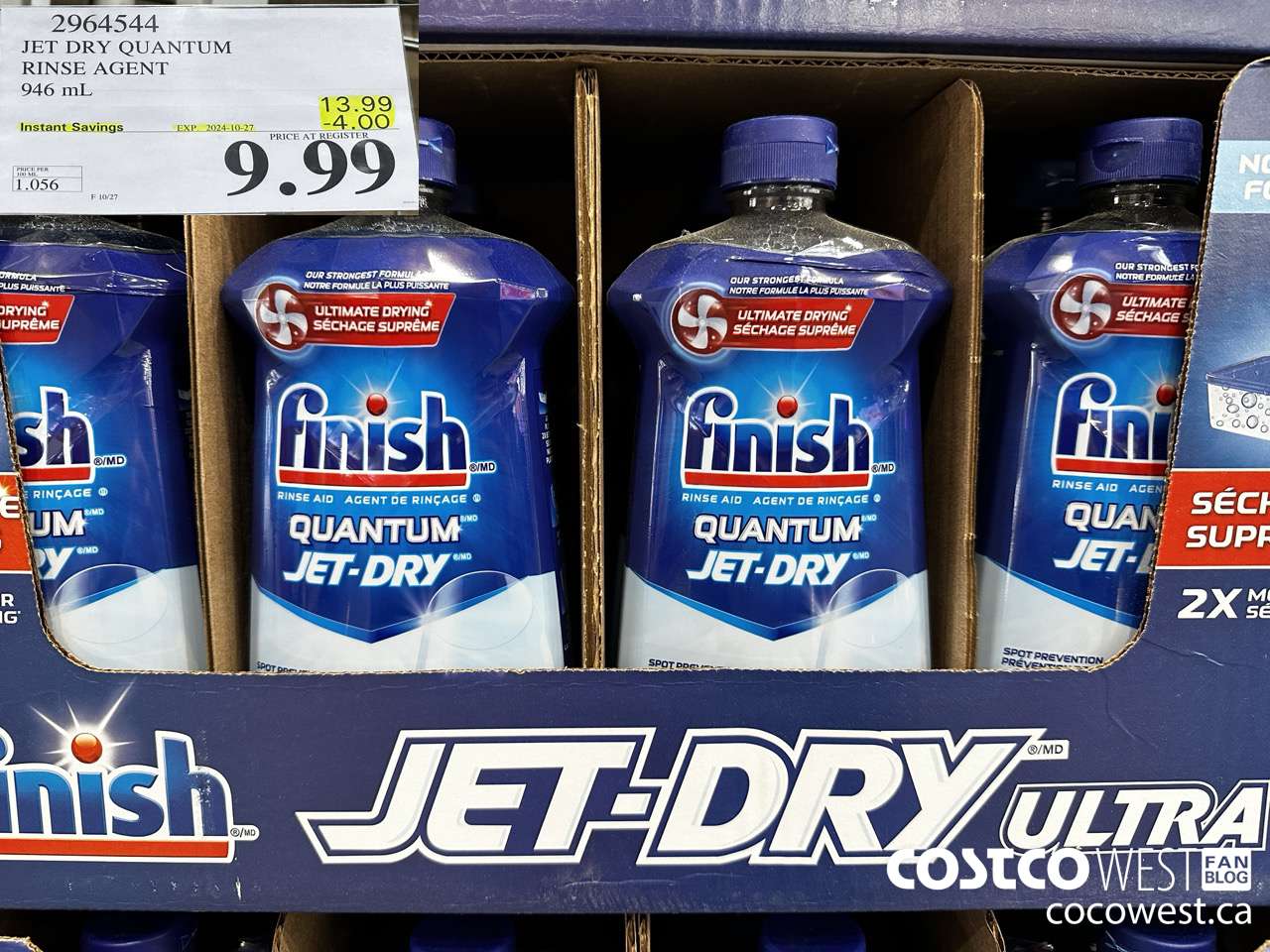 2964544 JET DRY ULTRA RINSE AGENT 946 mL ($4.00 INSTANT SAVINGS EXPIRES ON 2024-10-27) $9.99