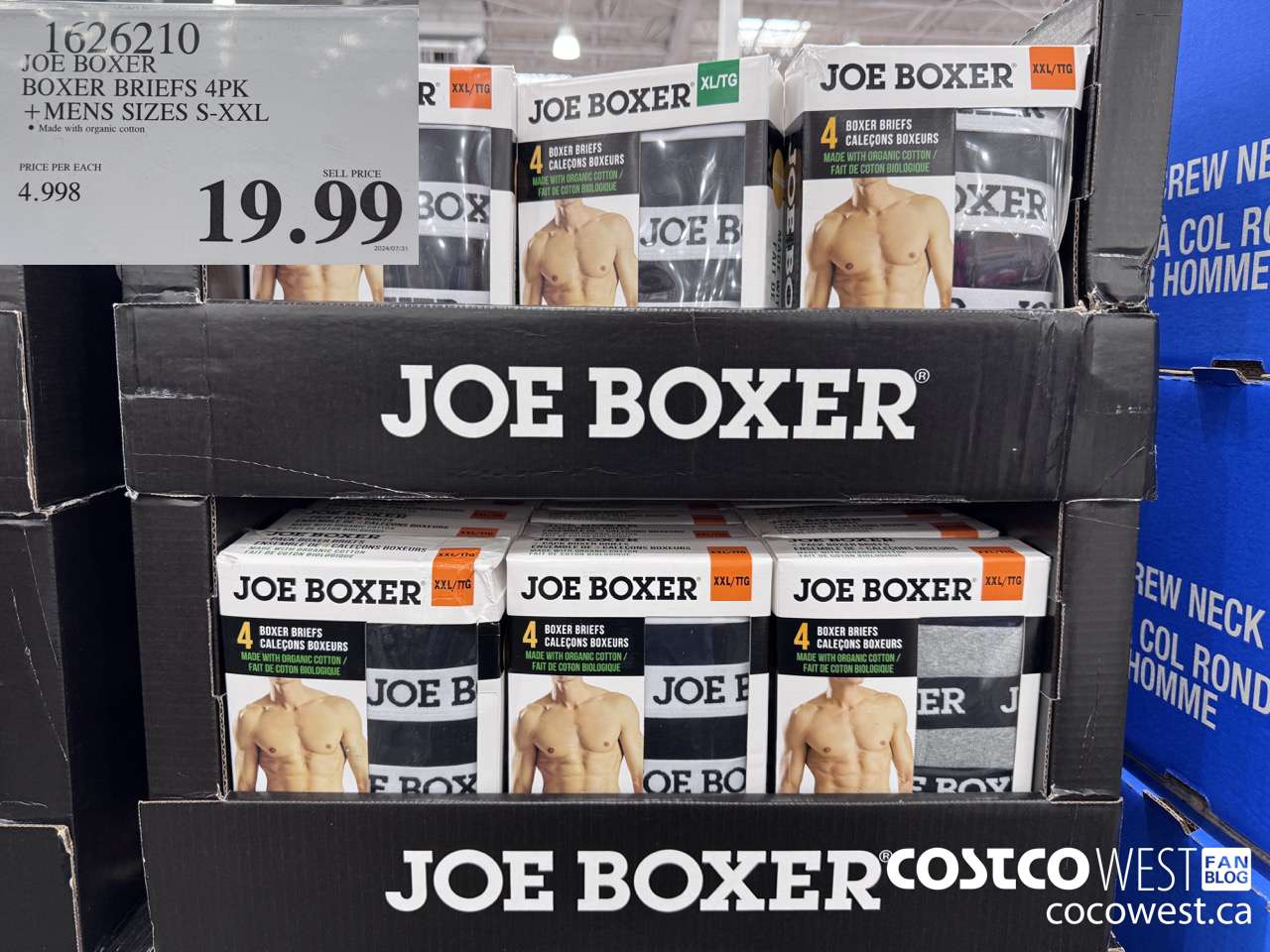 1626210 JOE BOXER BOXER BRIEFS 4PK MENS SIZES S-XXL $19.99