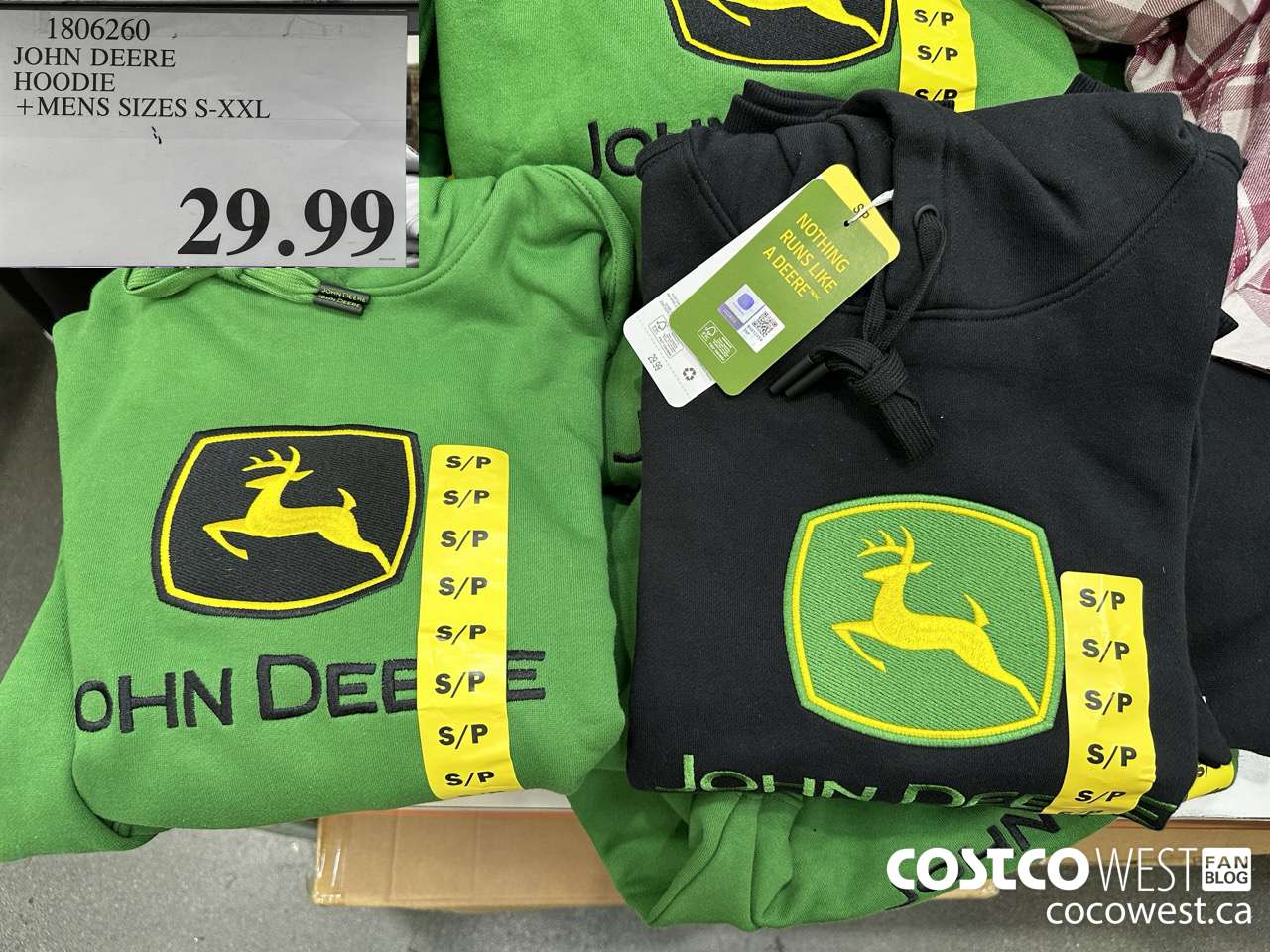1806260 JOHN DEERE HOODIE MENS SIZES S-XXL $29.99