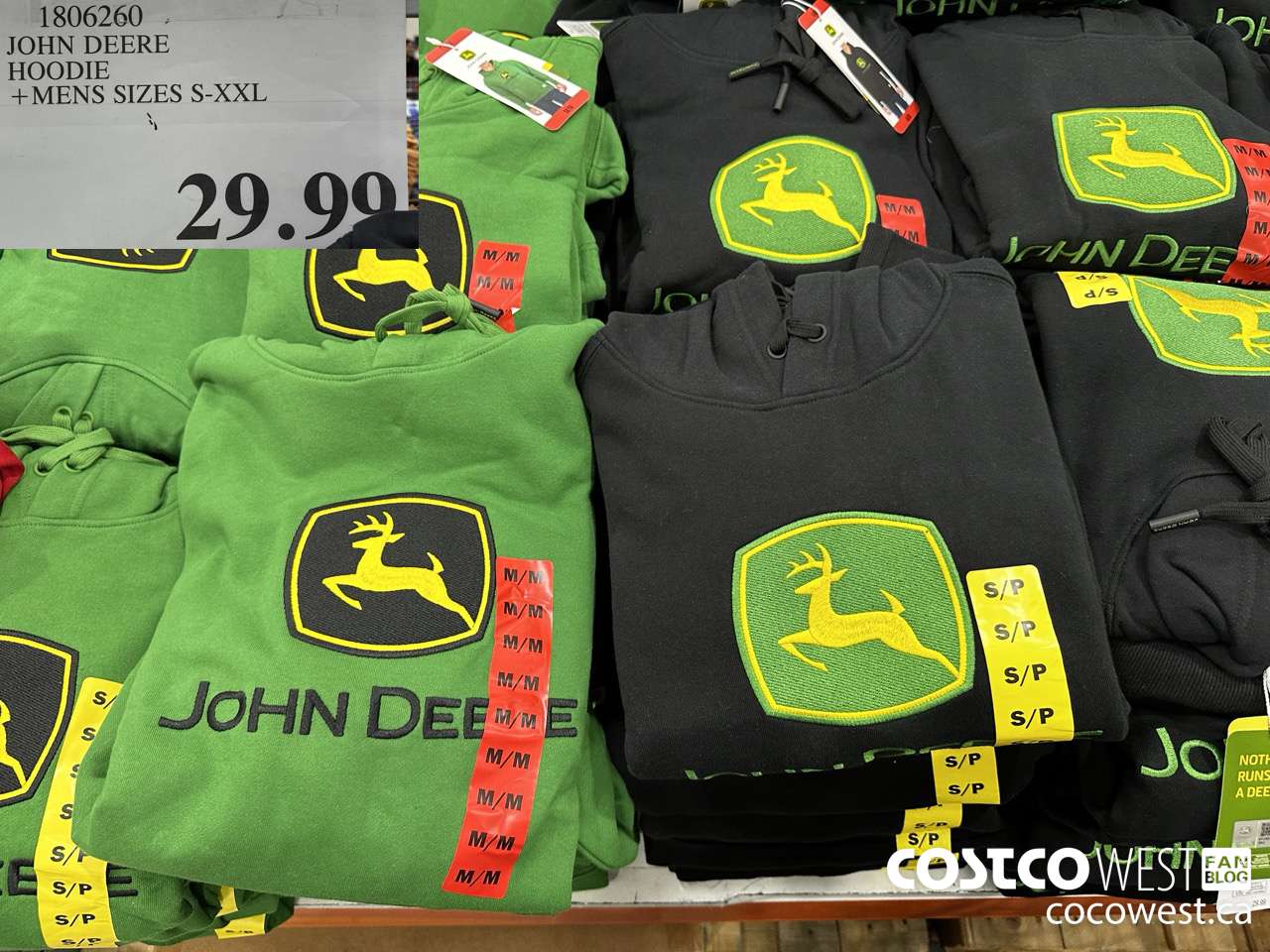 1806260 JOHN DEERE HOODIE MENS SIZES S-XXL $29.99