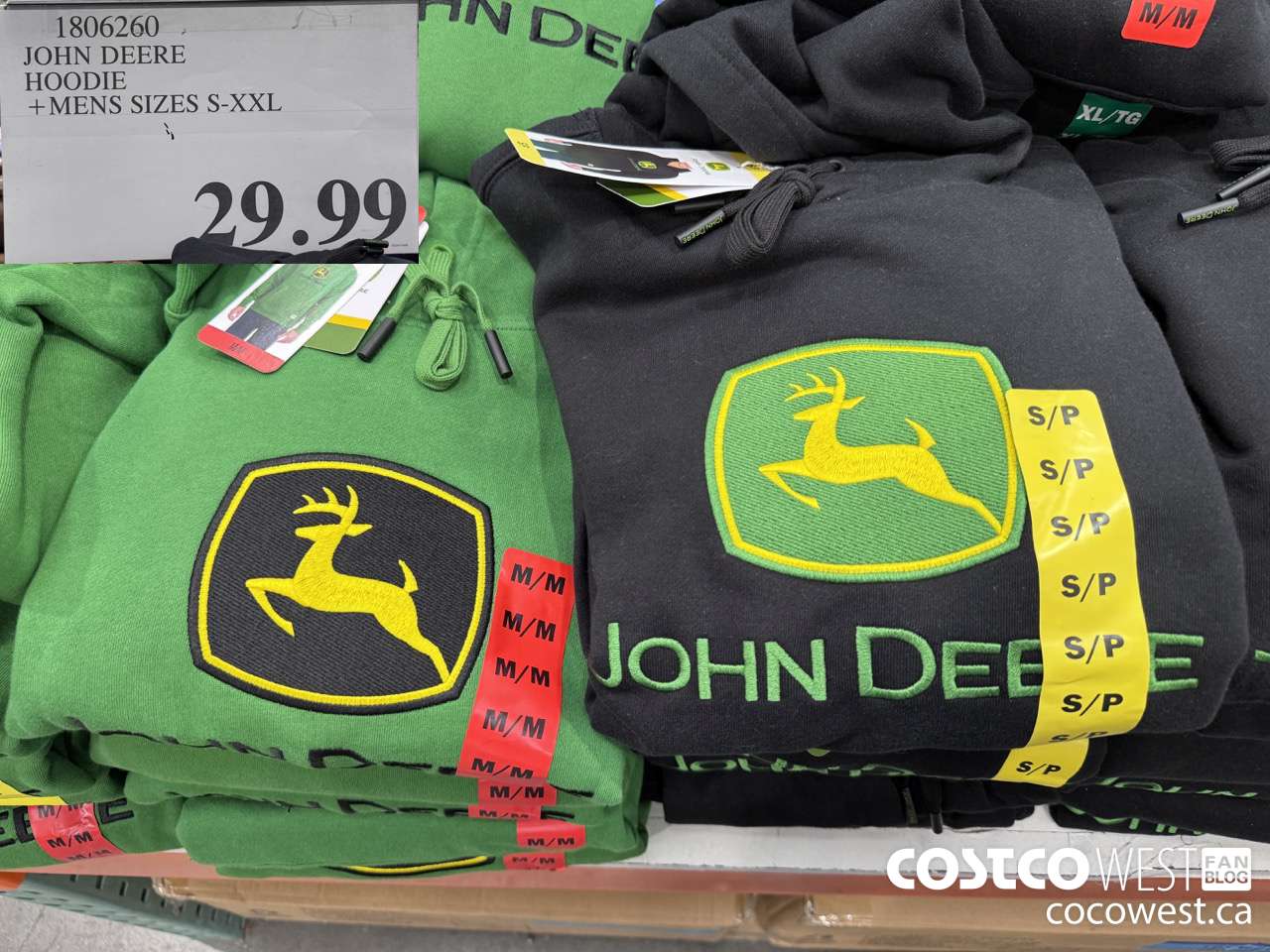 1806260 JOHN DEERE HOODIE MENS SIZES S-XXL $29.99