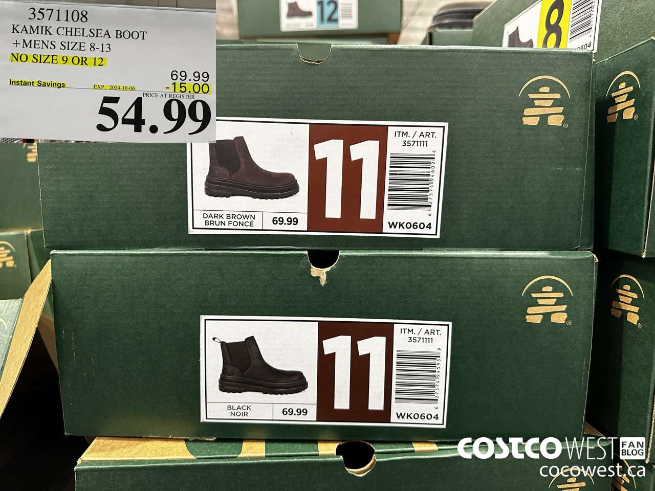 3571108 KAMIK CHELSEA BOOT MENS SIZES 8-13 ($15.00 INSTANT SAVINGS EXPIRES ON 2024-10-06) $54.99