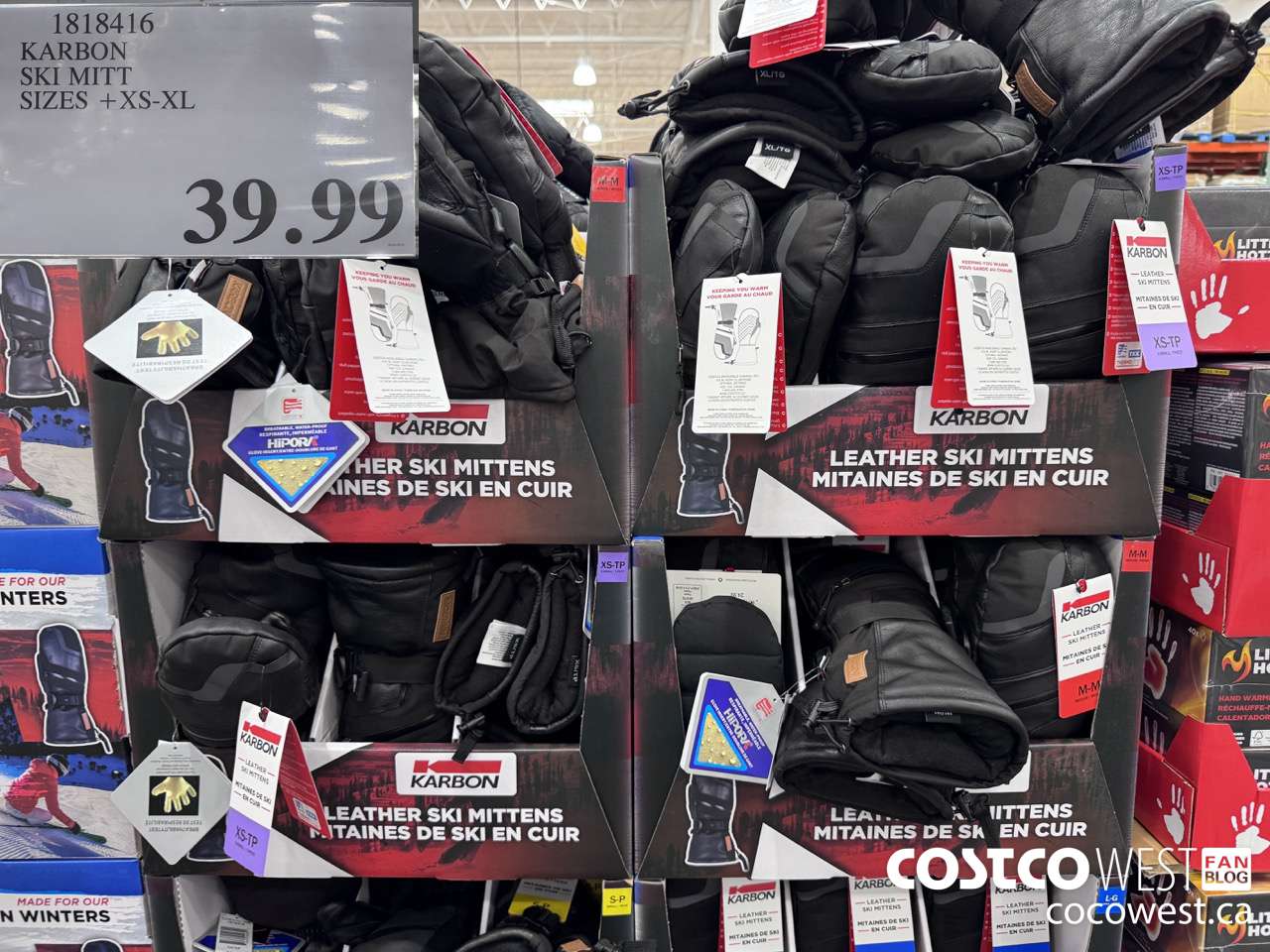 1818416 KARBON SKI MITT SIZES XS-XL $39.99