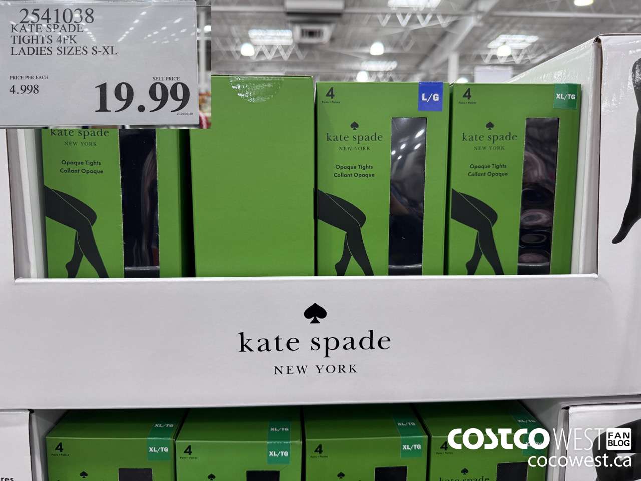 2541038 KATE SPADE TIGHTS 4PK LADIES SIZES S-XL $19.99