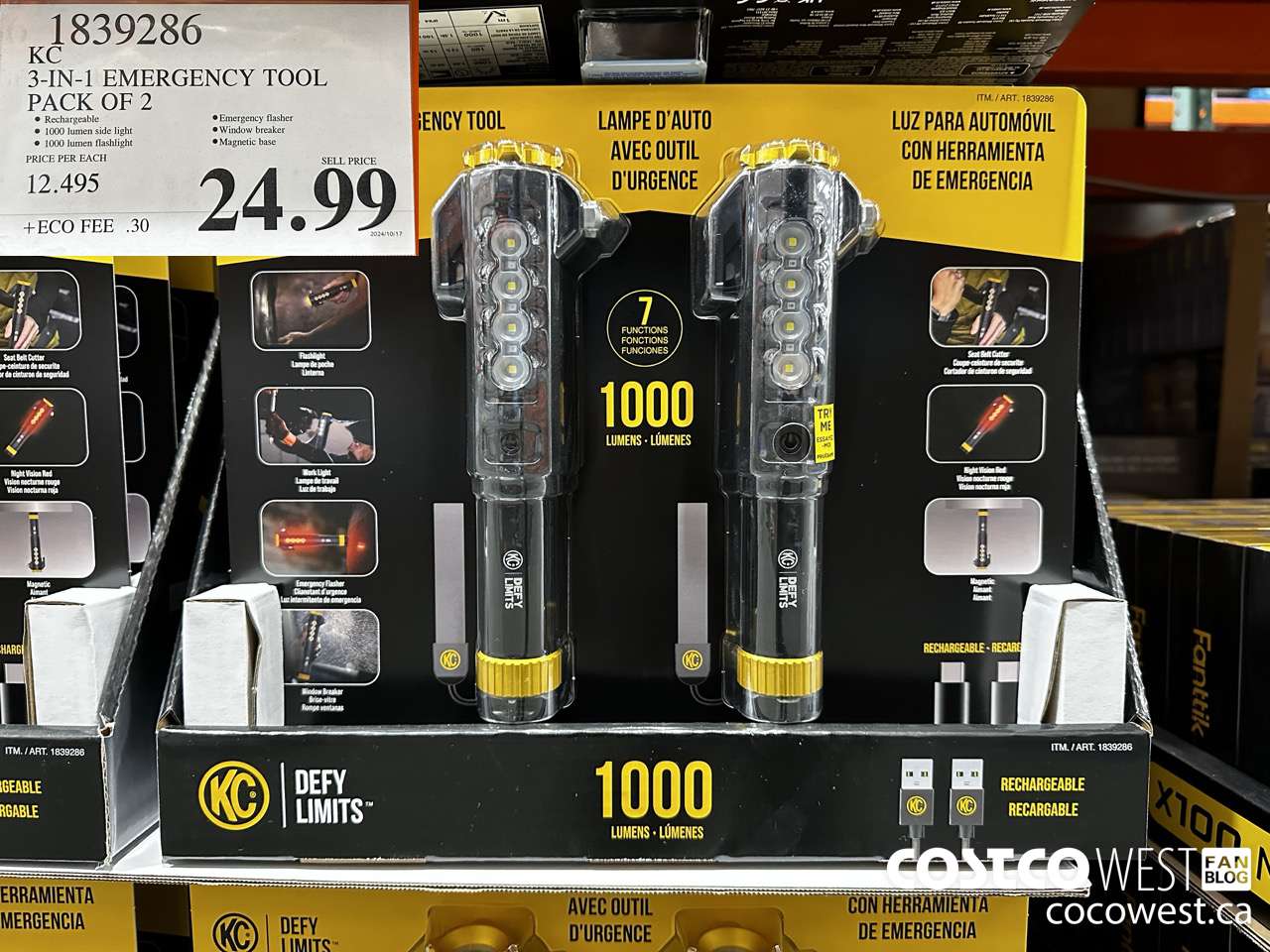 1839286 KC 3-IN-1 EMERGENCY TOOL PACK OF 2 $24.99