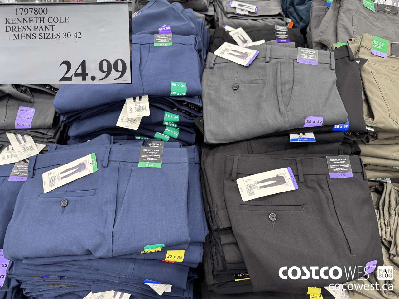 1797800 KENNETH COLE DRESS PANT MENS SIZES 30-42 $24.99