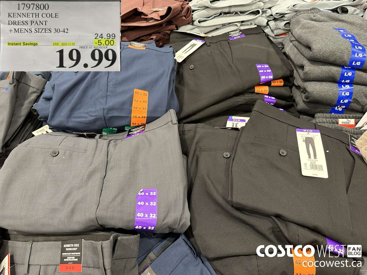 1797800 KENNETH COLE DRESS PANT MENS SIZES 30-42 ($5.00 INSTANT SAVINGS EXPIRES ON 2024-11-03) $19.99