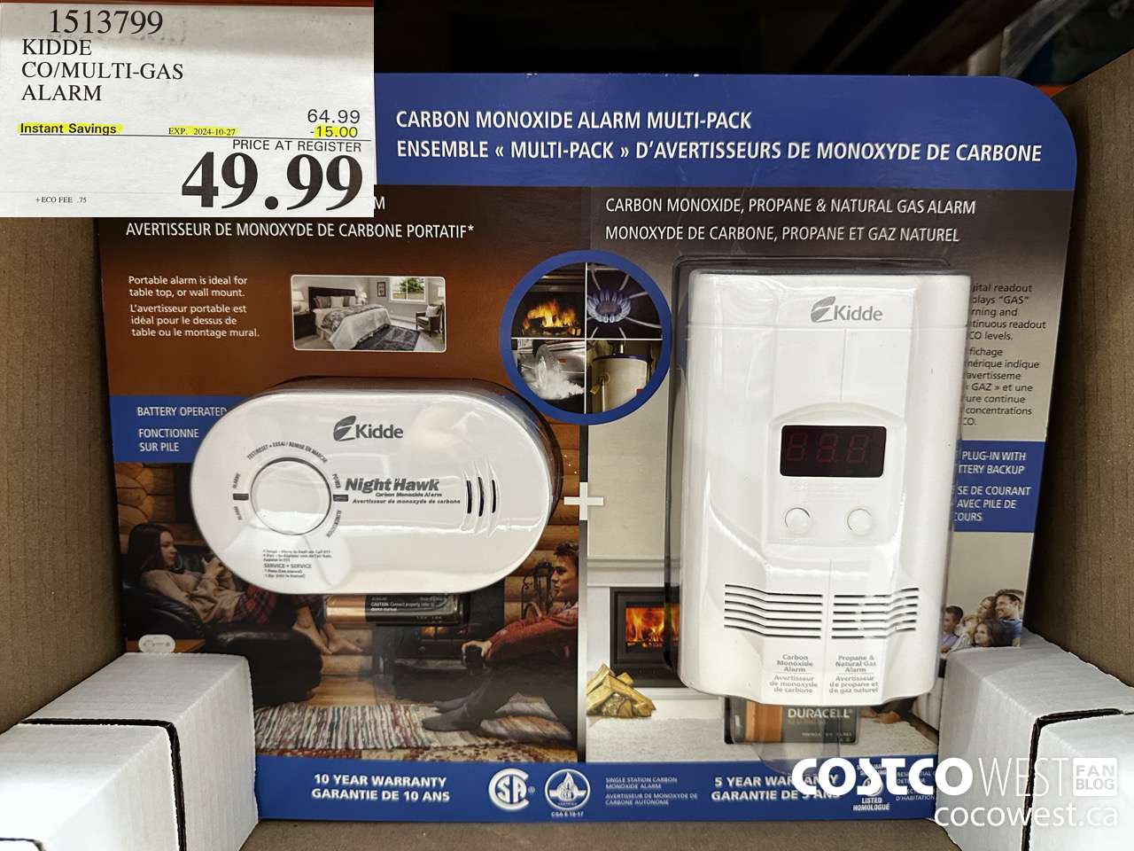 1513799 KIDDE CO/MULTI-GAS ALARM ($15.00 INSTANT SAVINGS EXPIRES ON 2024-10-27) $49.99