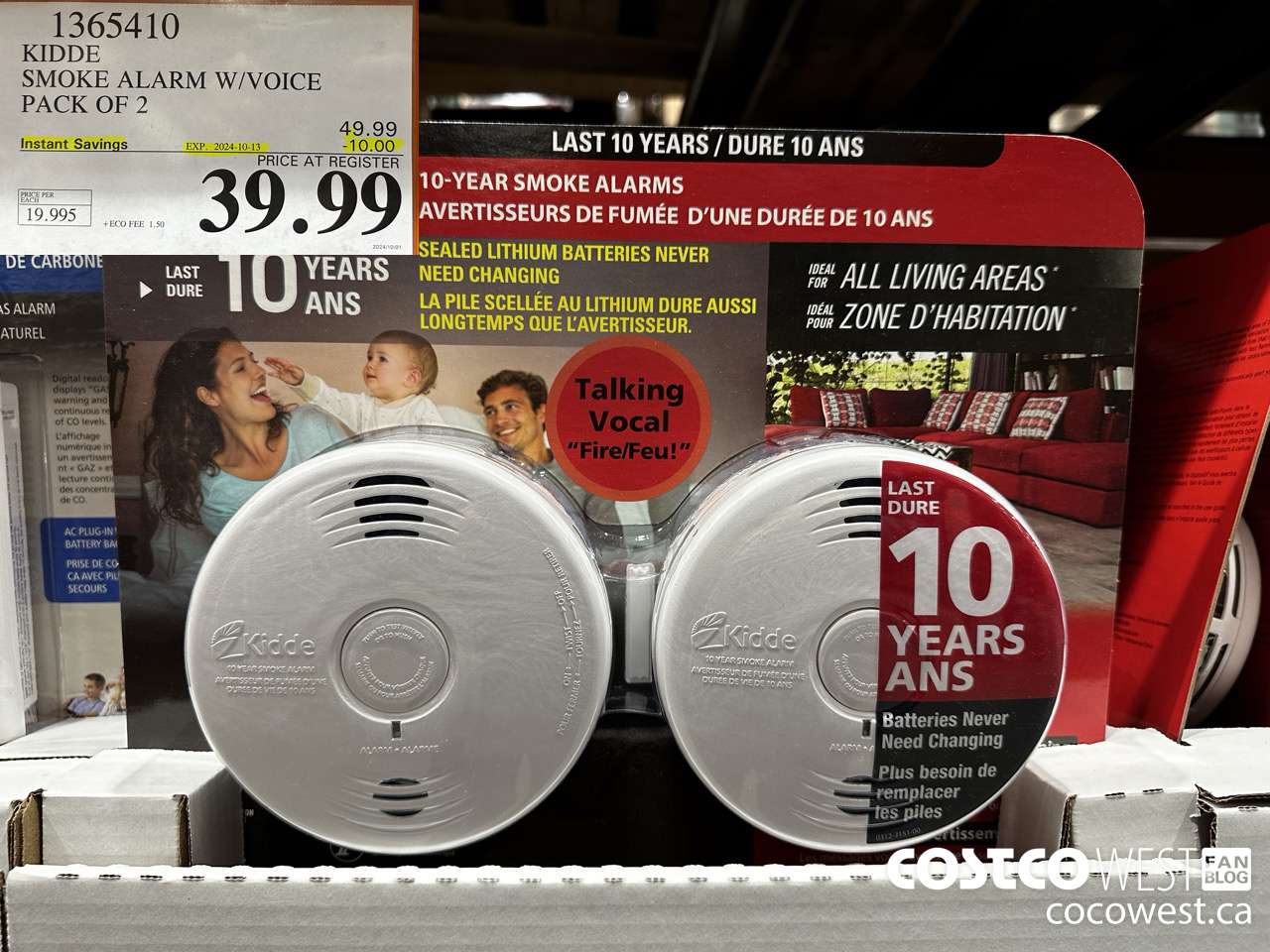 1365410 KIDDE SMOKE ALARM W/VOICE PACK OF 2 ($10.00 INSTANT SAVINGS EXPIRES ON 2024-10-13) $39.99