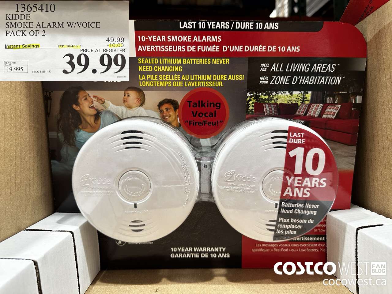 1365410 KIDDE SMOKE ALARM W/VOICE PACK OF 2 ($10.00 INSTANT SAVINGS EXPIRES ON 2024-10-13) $39.99