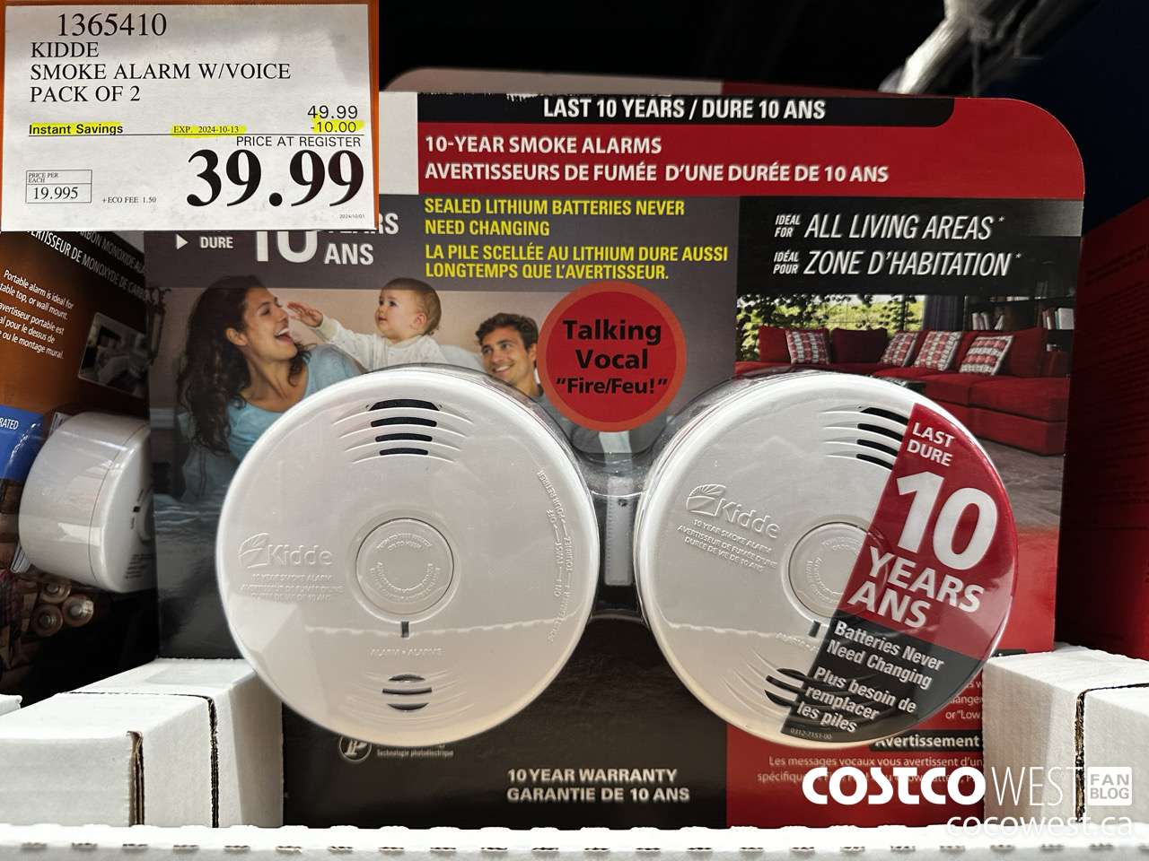 1365410 KIDDE SMOKE ALARM W/VOICE PACK OF 2 ($10.00 INSTANT SAVINGS EXPIRES ON 2024-10-13) $39.99