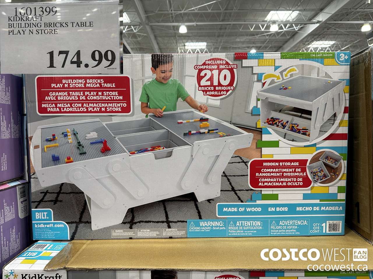 1601399 KIDKRAFT BUILDING BRICKS TABLE PLAY N STORE $174.99