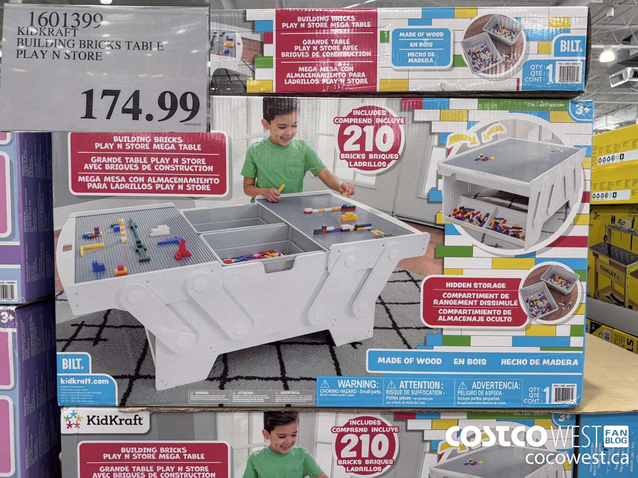 1601399 KIDKRAFT BUILDING BRICKS TABLE PLAY N STORE $174.99